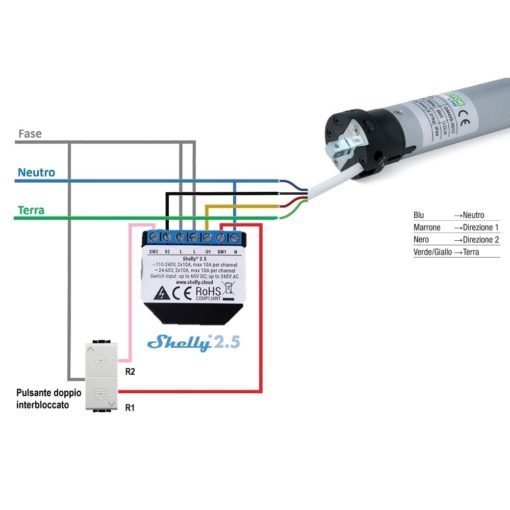 Shelly Misuratore Di Corrente Wlan EM 2x 120A Nero