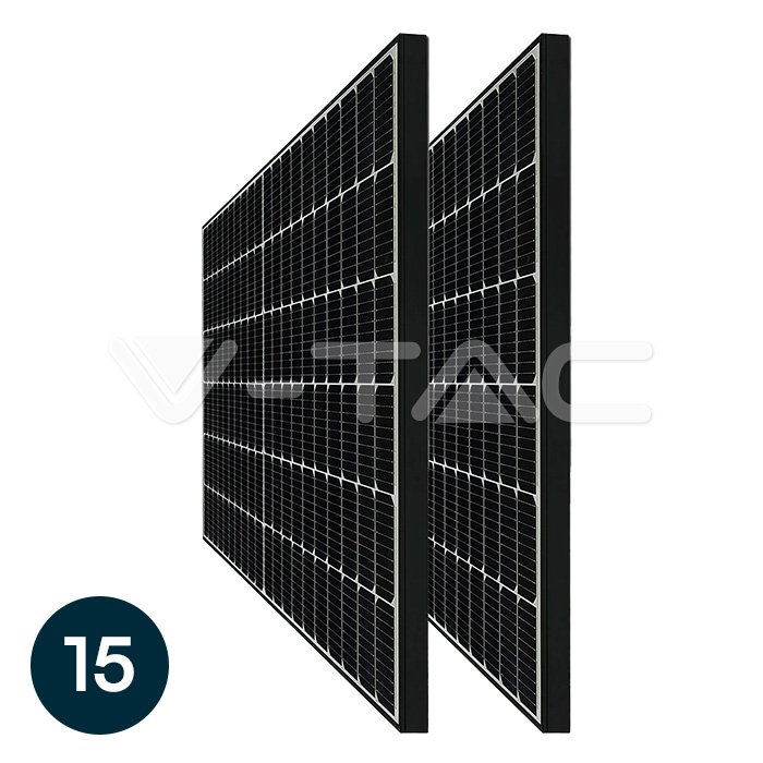 Set 6kW (6.15 kW) con 15 Pannelli Solari Fotovoltaici Monocristallini 410W 1722*1134*35mm Black Frame (SKU 11561)