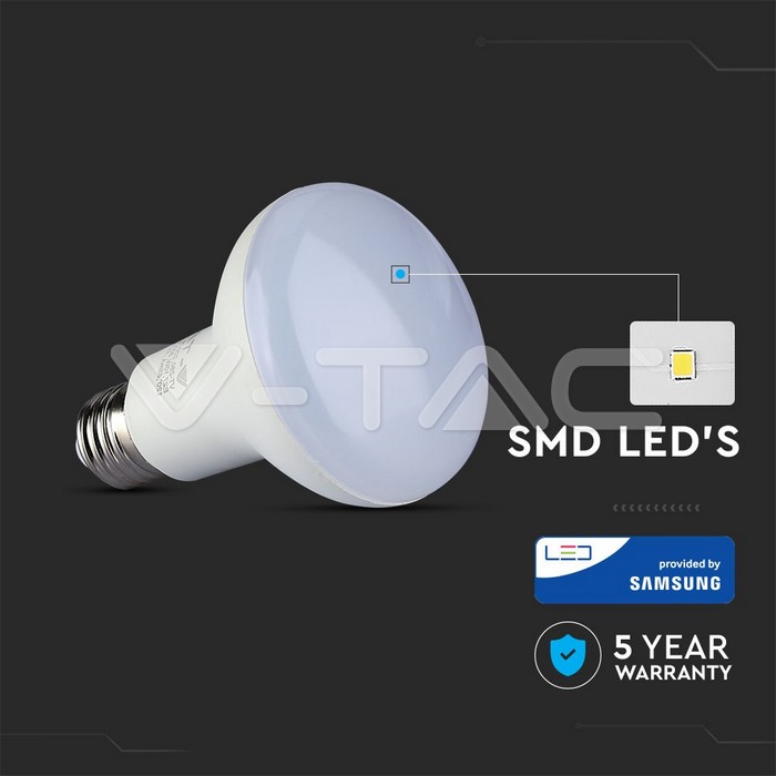 LED Lampadina SAMSUNG Chip 10W E27 R80 Plastica Luce Bianco Freddo img 4