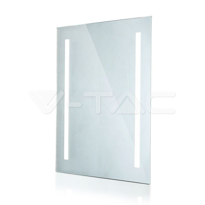 6W  Mirror Light Rectangle Chrome With Pull Cord Switch 700*500*35mm IP44 Anti Fog 6400K  24W Heater
