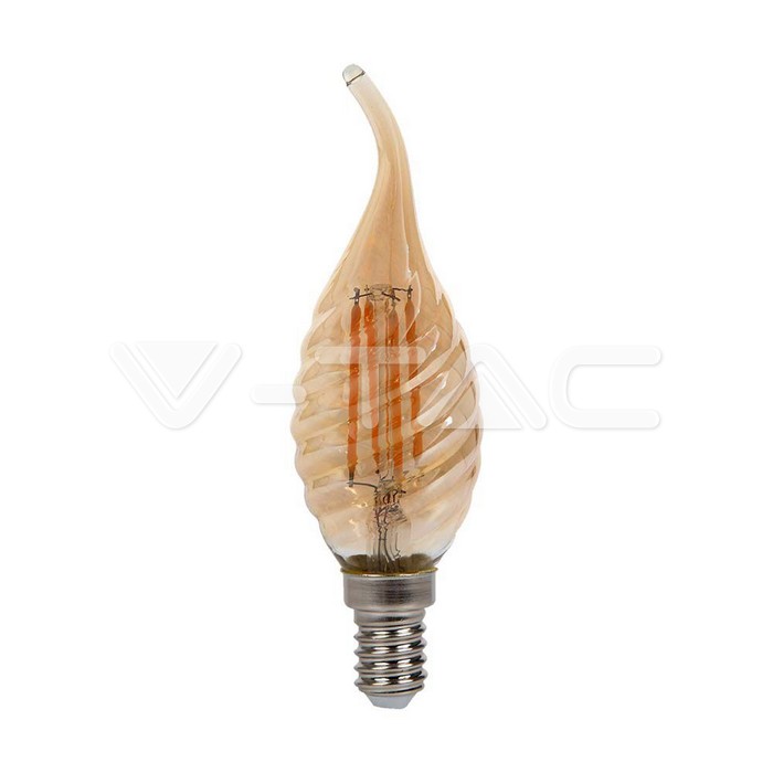 4W Filament E14 Amber Cover Candle Tip 2200K