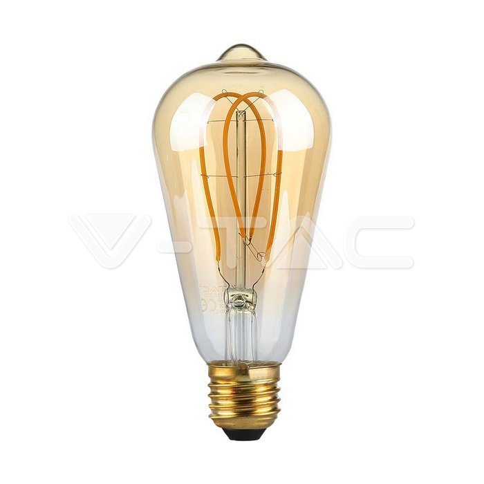 LED - 5W Filament E27 ST64 Amber Cover Long Shape 1800K