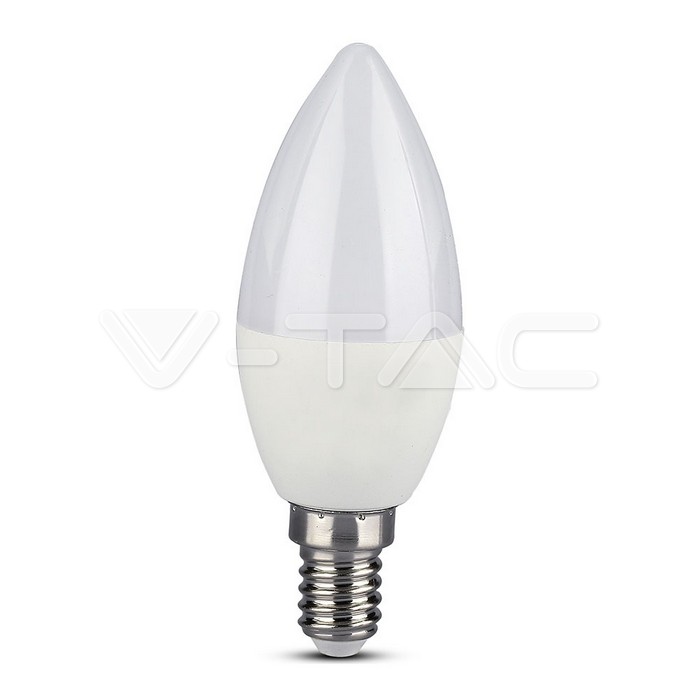 LED Lampadina 4.5W E14 Candle SMART RGB, Corpo Bianco, Luce Bianco Caldo