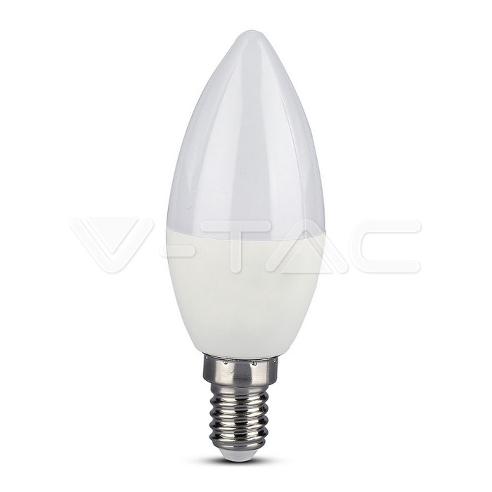 LED Lampadina 4.5W E14 Candle SMART RGB, Corpo Bianco, Luce Bianco Caldo