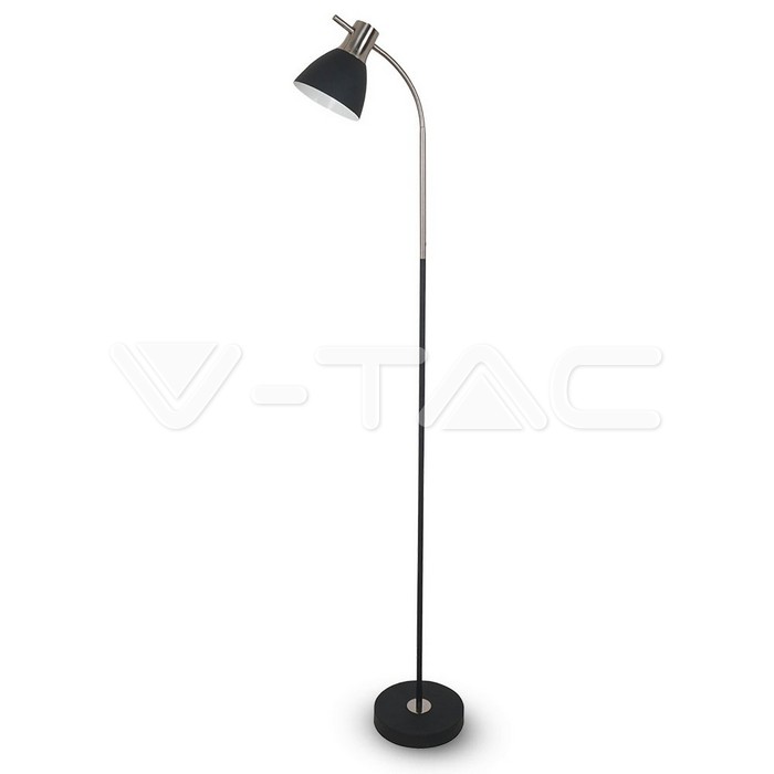 Designer Floor Lamp Black Metal Base Switch E27 Holder Black Chrome