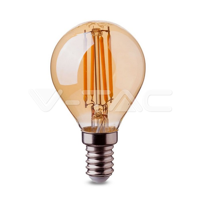 Lampadina LED 4W Filamento E14 P45 Amber Bianco caldo