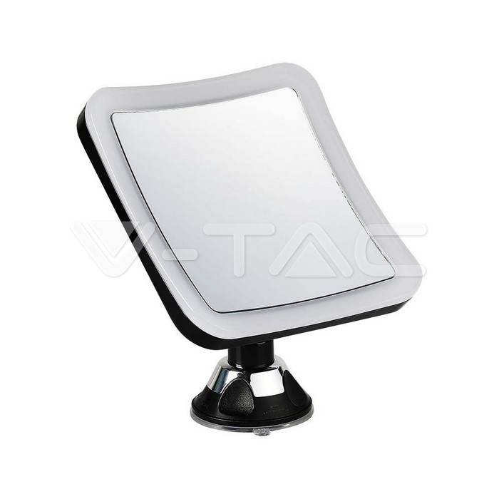 Specchio LED Quadrato 3.2W Portatile con Attacco a Ventosa