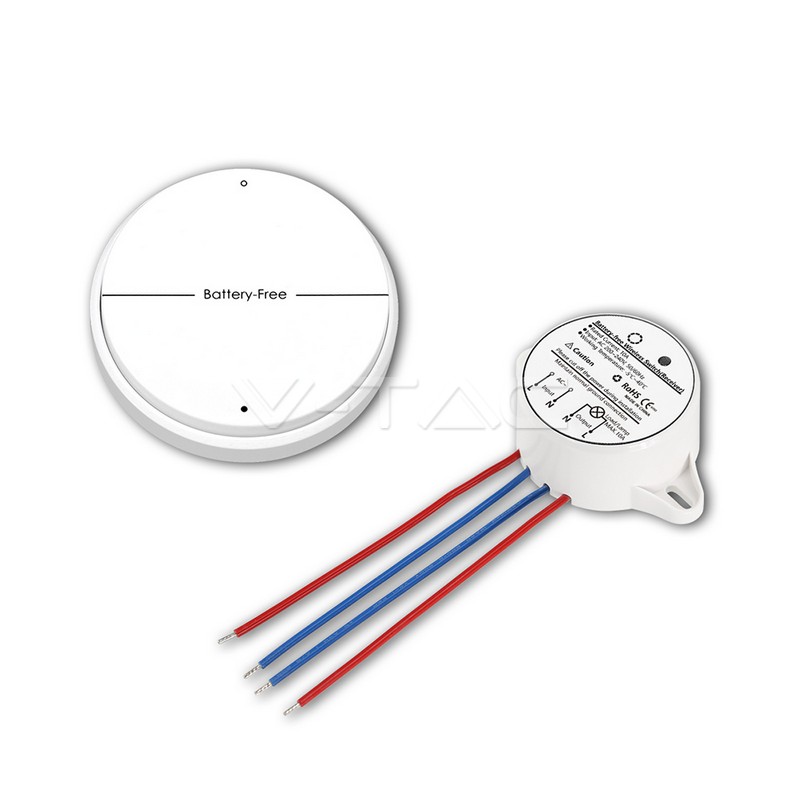 Battery Free Wireless Two Gang Switch Set