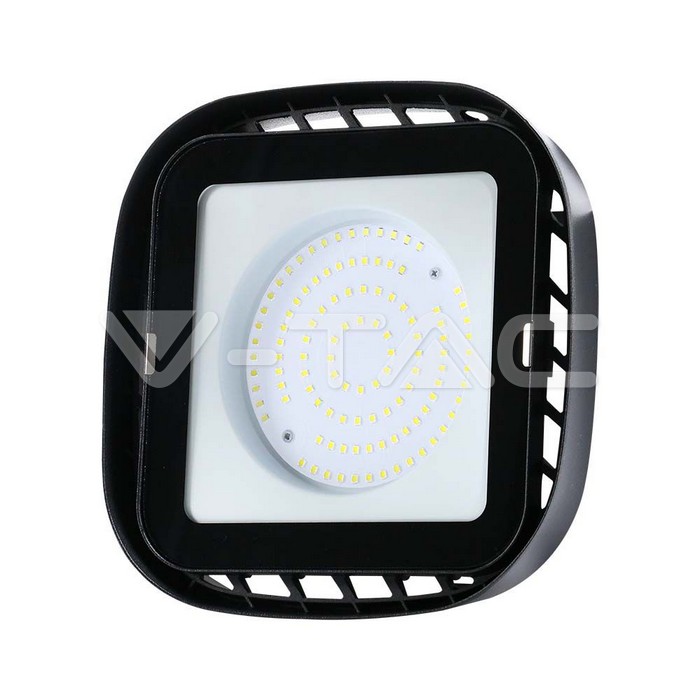 Campana LED SMD Industriale 100W Quadrata Colore Nero 6500K IP65