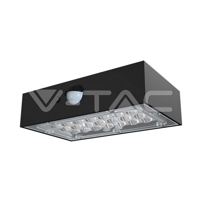 LED SOLARE DA PARETE LIGHT-BRICK 350LM BATTERIA LITIO 3,7v 1200mAh 4000K+3000K NERO