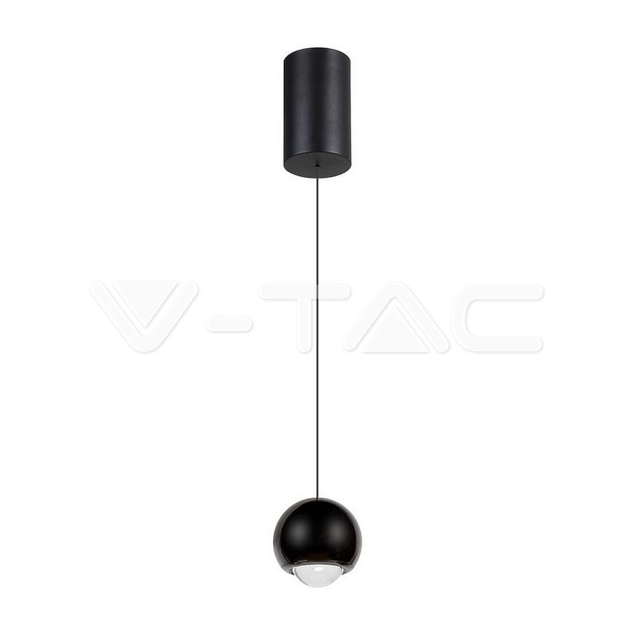 5W LED Hanging Pendant Light Black 3000K