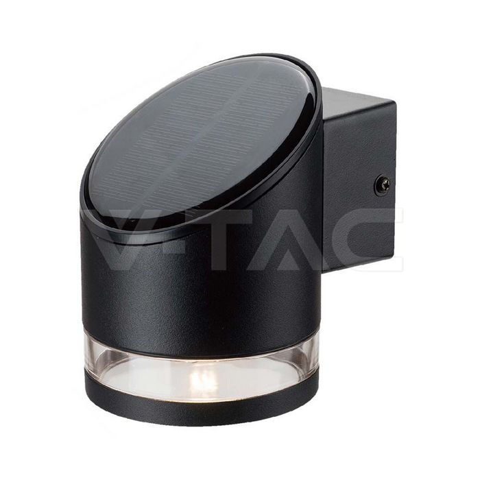 Lampada LED da Giardino Cilindrica con Pannello solare 1W Corpo Nero 121x90x112.5mm 3000K 