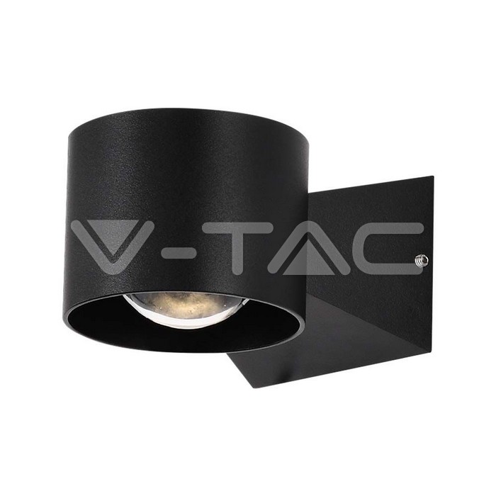 6W LED Wall Light 3000K Black Body IP65