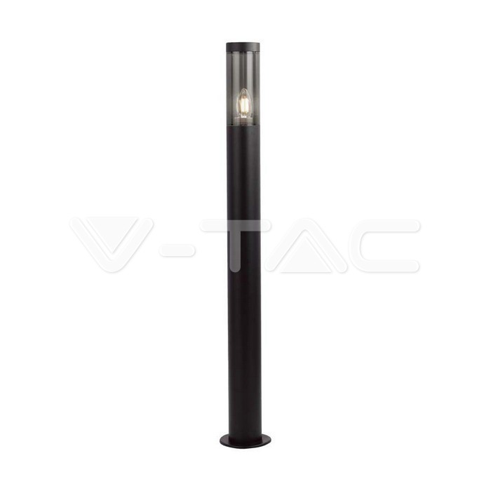 LAMPADA DA GIARDINO E27 (76x119x1000mm) FUMO PLASTICA/SS CORPO NERO IP44