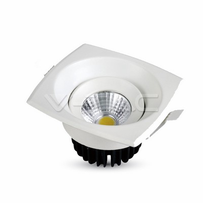 8W Spot LED COB Quadrato Corpo Bianco Bianco freddo