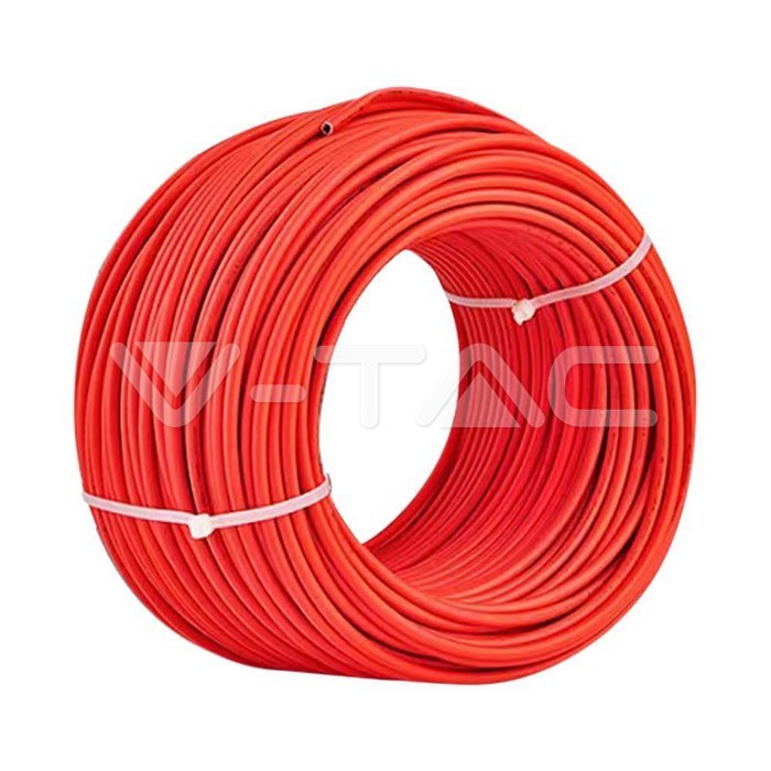 Cavo Solare Fotovoltaico 4 mmq Unipolare Colore Rosso per Collegamento Professionale Pannelli Solari Fotovoltaici (Bobina 100 Metri)