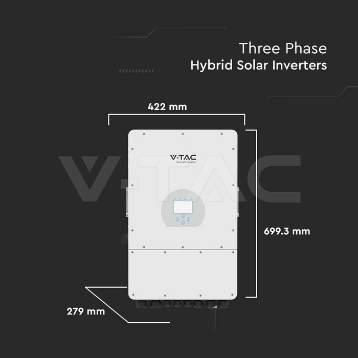 Inverter Fotovoltaico Deye Trifase Ibrido On-Grid/Off-Grid 10kW con Schermo LCD Touch a Colori e Smart Meter Integrato WiFi IP65 img 5