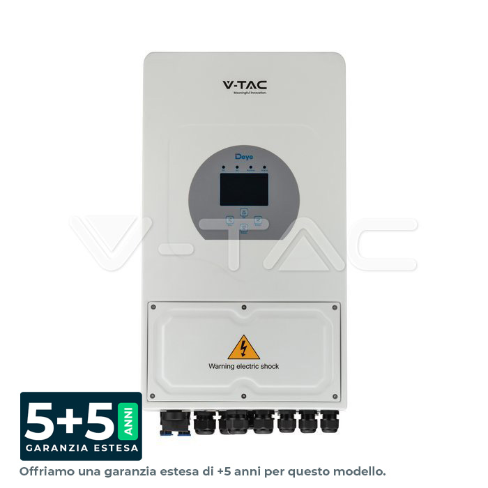 Inverter Fotovoltaico Deye Monofase Ibrido On-Grid/Off-Grid 5kW con Schermo LCD