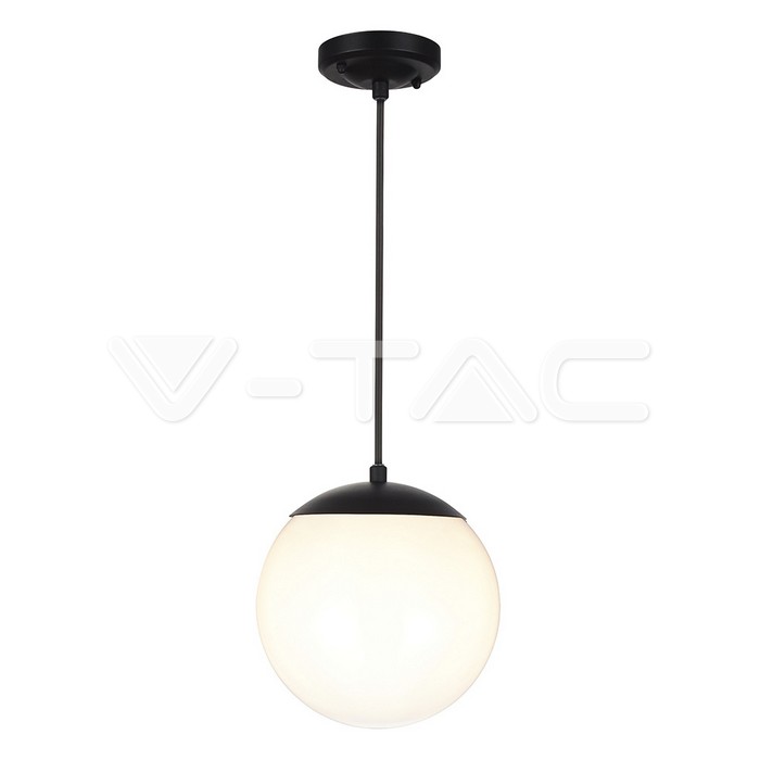 Ceiling Hanging Lamp Matt Nera Opal Plastica Palla