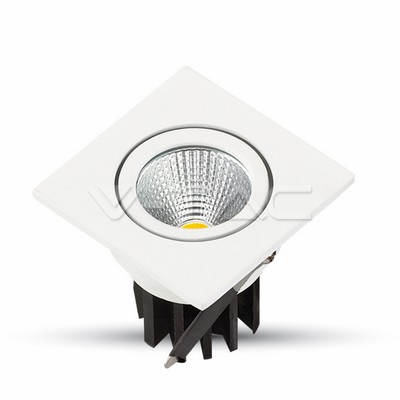 3W Spot LED Quadrato Corpo Bianco Bianco caldo