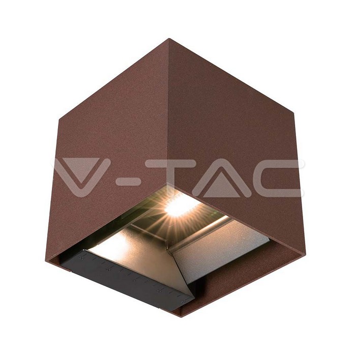 9W COB LED Solar Wall Light Battery 1x2600mAh 16HRS 3000K Corten Body IP65