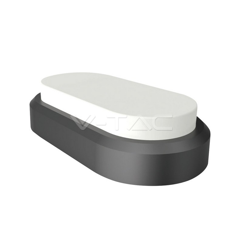 8W Plafoniera LED Rettangolare Corpo Nero Bianco caldo IP54