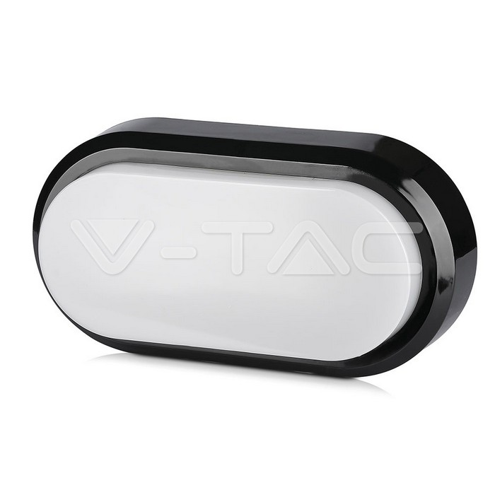 8W Plafoniera LED Rettangolare Corpo Nero Bianco caldo IP54