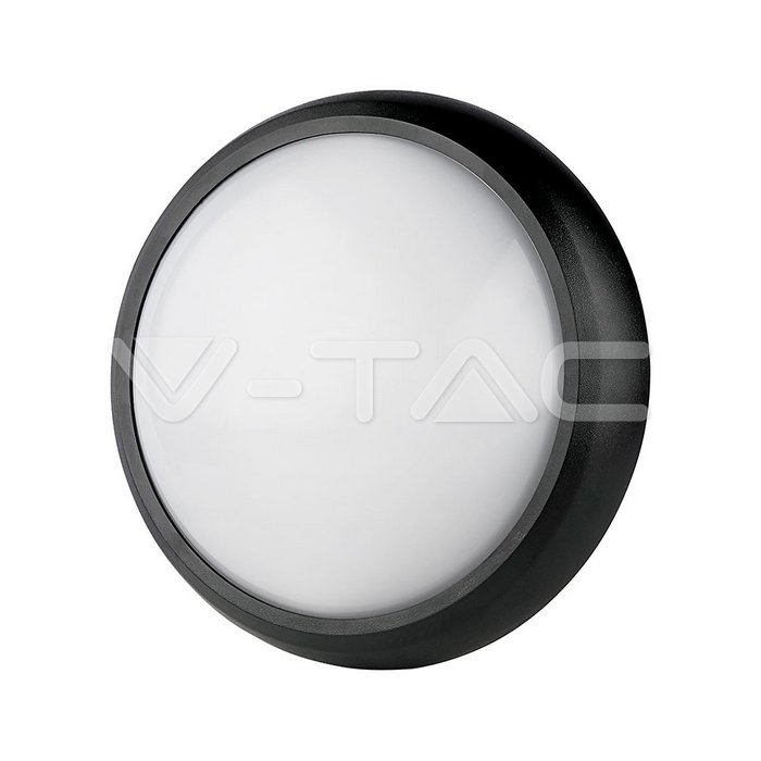 12W Plafoniera Corpo nero Rotonda Bianco caldo IP54