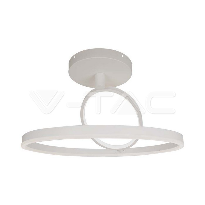 Lampadario LED con 2 Cerchi 38W in Metallo Colore Bianco 50*20cm 4000K