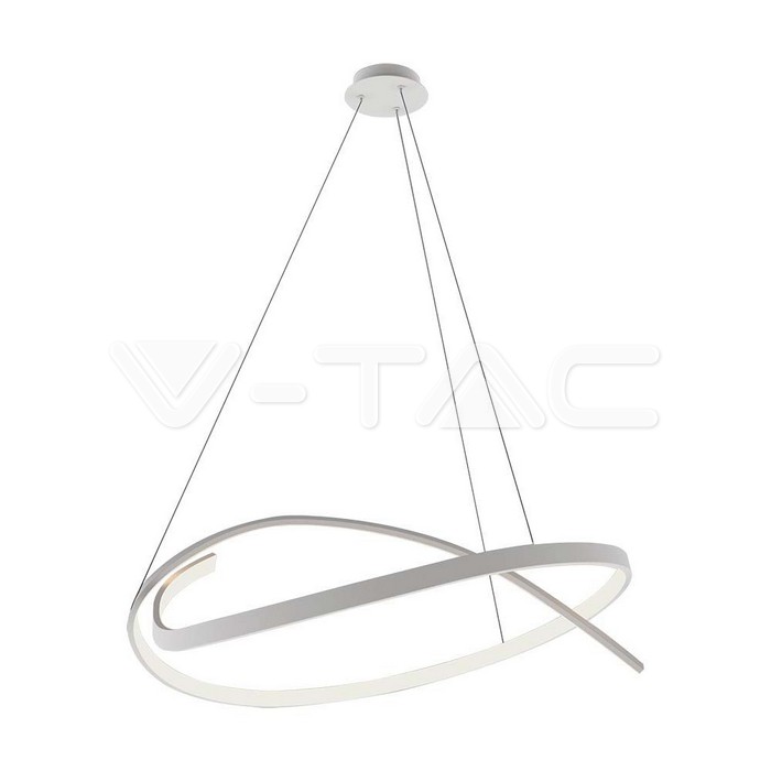 Lampadario LED a Sospensione Circolare 48W in Metallo Colore Bianco