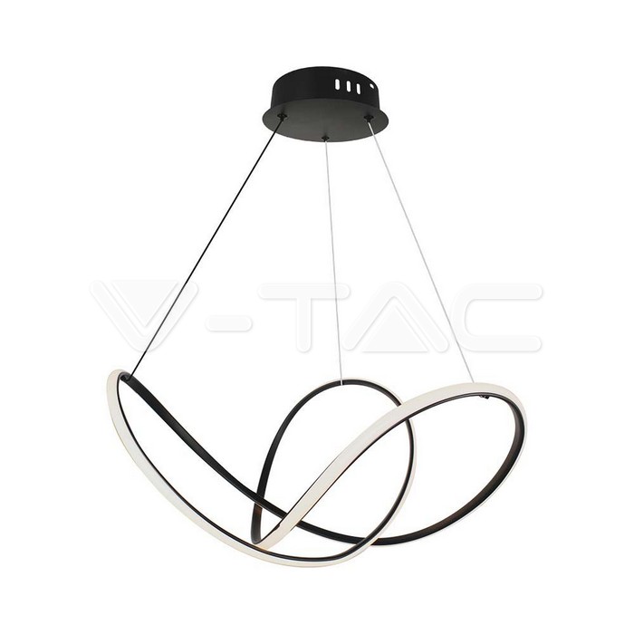 Lampadario LED a Sospensione 49W in Metallo Colore Nero 70*10cm Dimmerabile 3000K