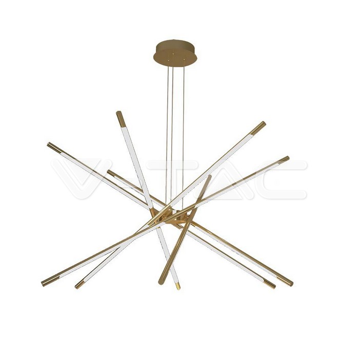 Lampadario LED a Sospensione con 12 luci tabular 42W in Metallo Colore Oro Dimmerabile 85*31*120cm 3000K