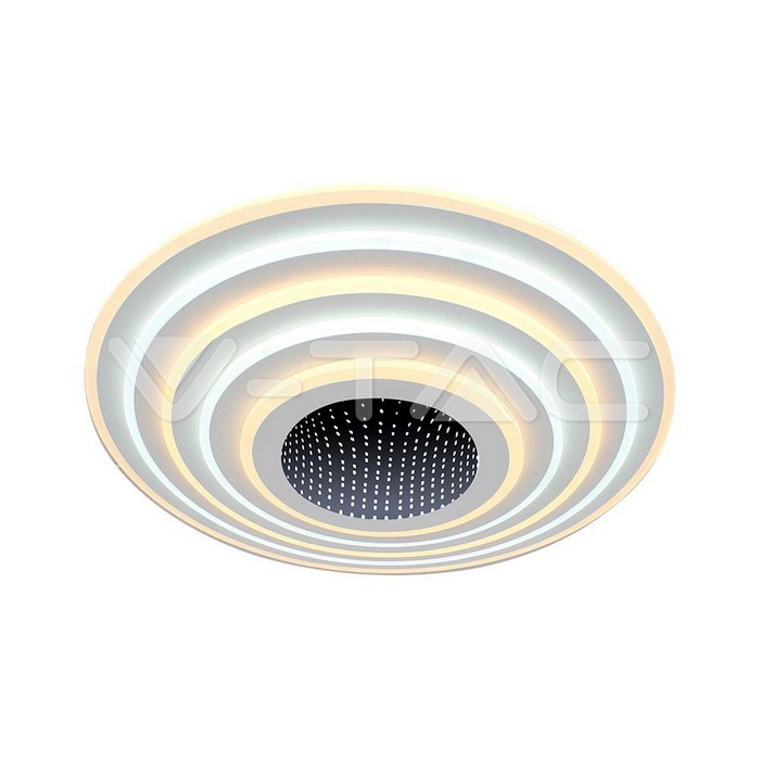 Lampadario LED con Telecomando Montaggio a Plafone 125W d: 500x70mm Dimmerabile CCT: 3000K+6000K