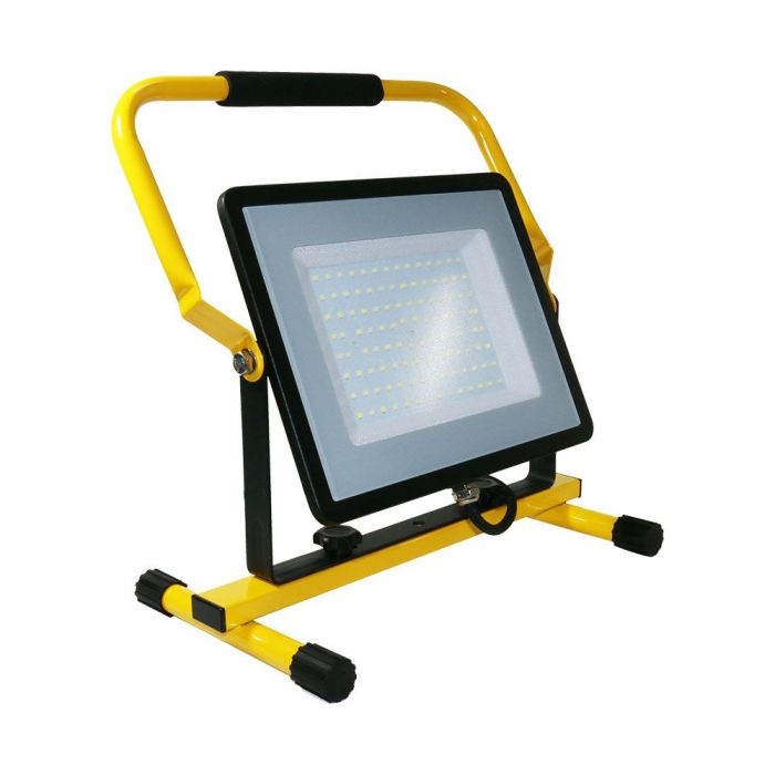 100W LED Floodlight SMD Samsung Chip Black Body 6500K Hand Stand 3m Wire EU Plug