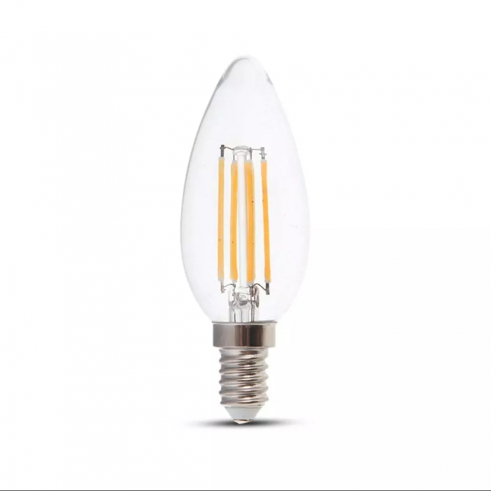 LED Bulb - 6W Filament E14 Clear Cover Candle 
