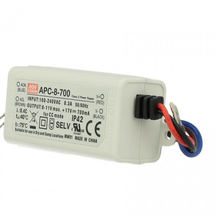 Led Driver CC Trasformatore 700mA 6V-11V DC 8W IP42