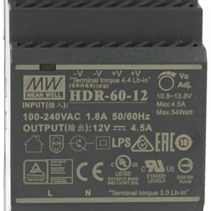 Trasformatore Rotaia Industriale 12V 54W Barra Guida DIN Rail Power Supply Universale