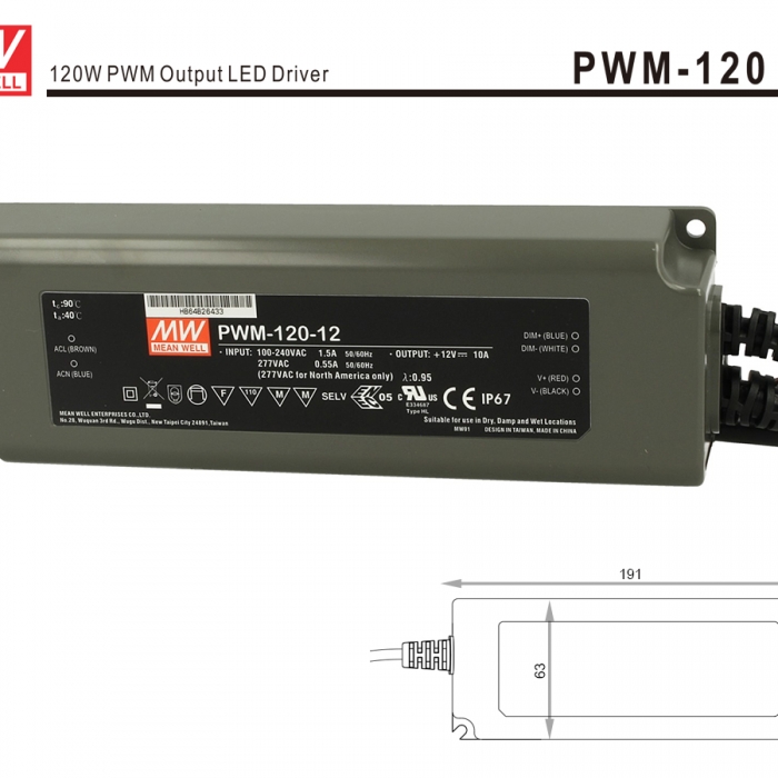 Alimentatore Led Dimmerabile 120W 12V 
