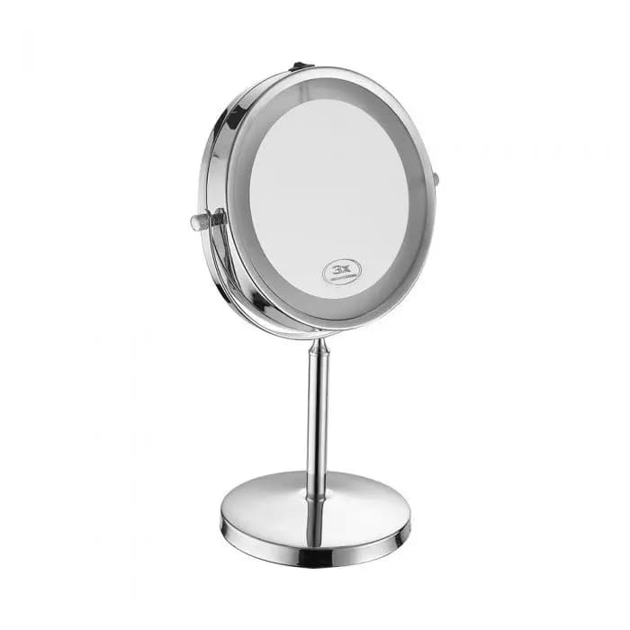 Specchio LED Rotondo 3W Double face Rotabile a 360° da Tavolo