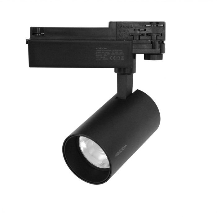 Faretto a binario 30w Nero - Luce Calda -