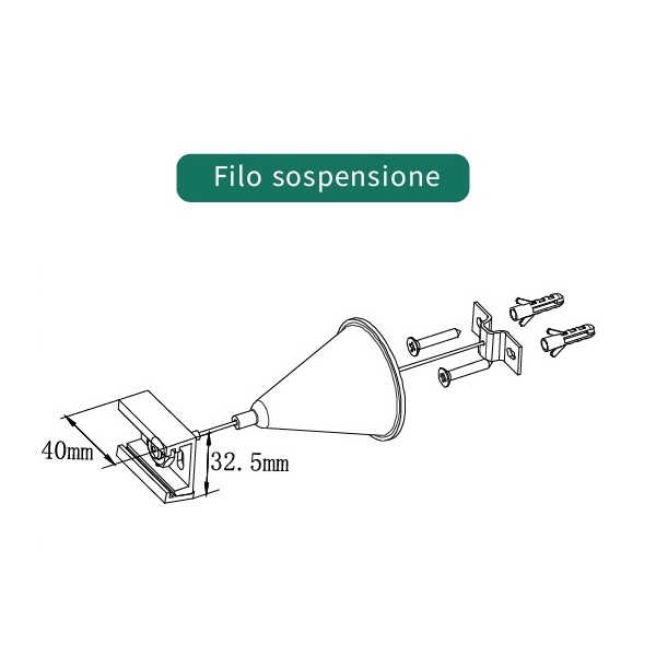 Kit sospensione per binario/3m/Nero