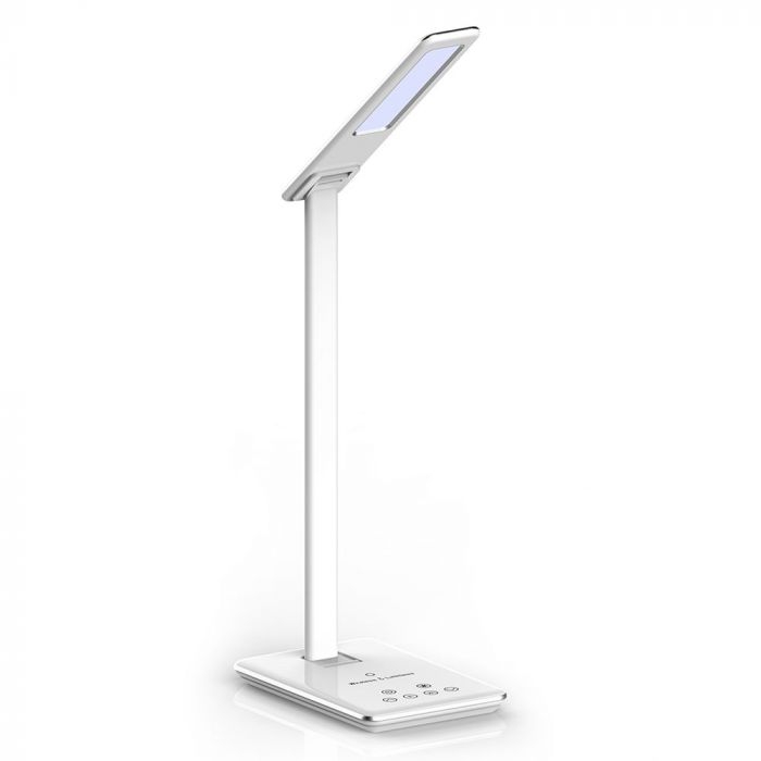 5W LED Table Lamp 3in1 Wireless Charger Square White Body