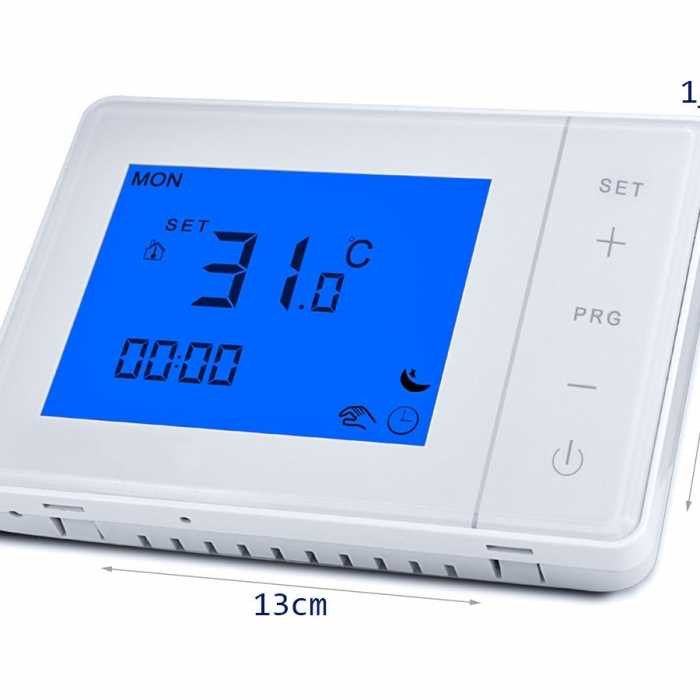 Termostato Con Display LCD Tasti Touch Rettangolare Standard 503 Programma Settimanale Per Caldaia A Gas Alimentato Con 2 Batterie AA