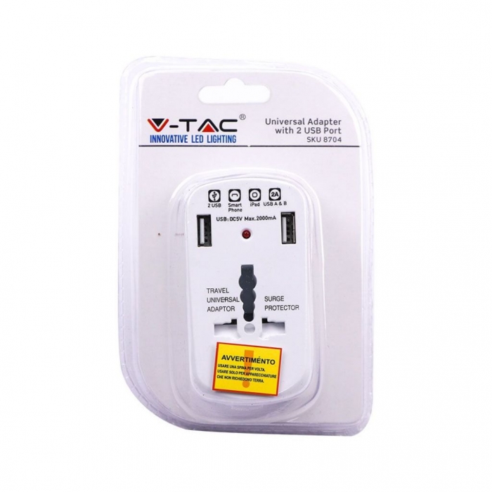 Adattatore universale Protezione da sovraccarico USB 2A