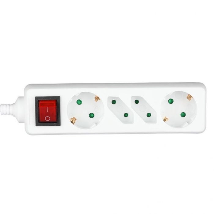 4 Holes Socket Switch White