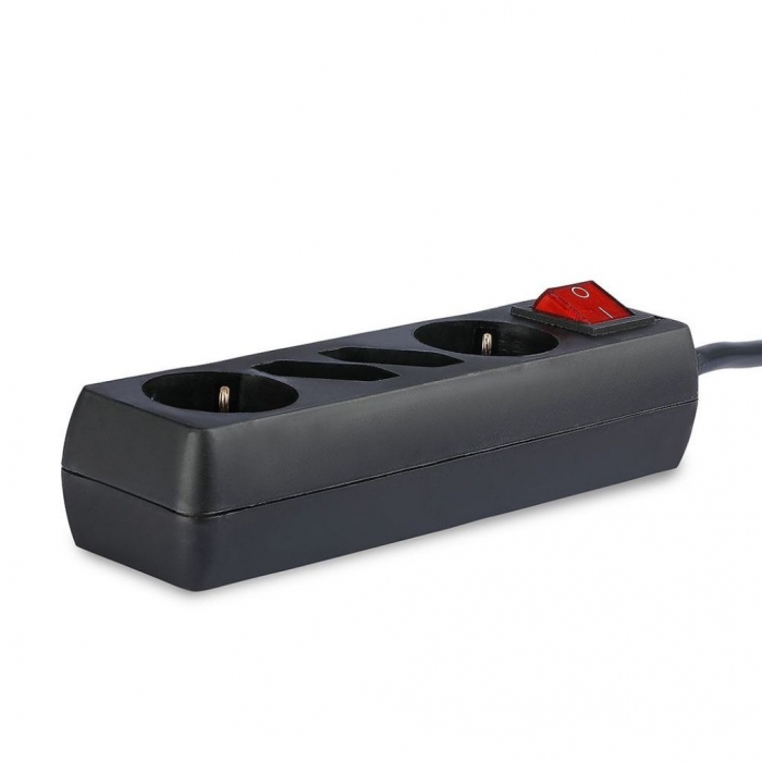 4 Holes Socket Switch Black
