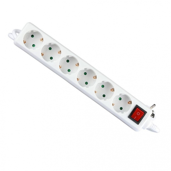 6 Ways Socket Switch Cable 1.5m