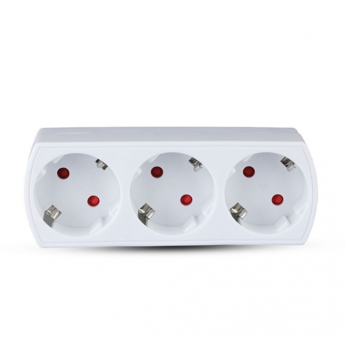 3 Outlet Power Adapter Earth Contact 16A 250V