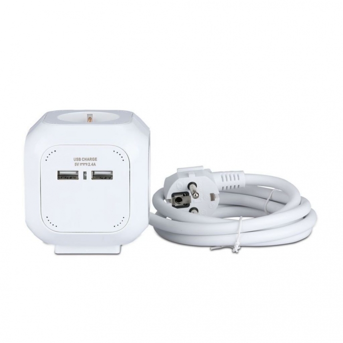 Presa a 4 vie con USB Cubic 3G 1.55mm x 1.4m
