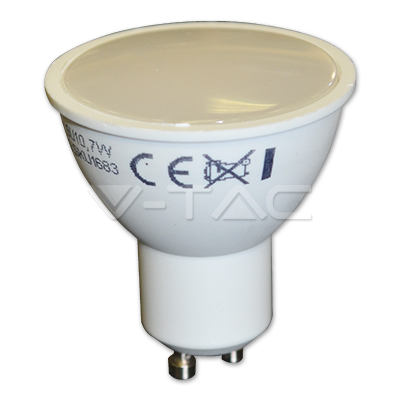 LED Spotlight - 7W GU10 SMD White Plastic 2700K